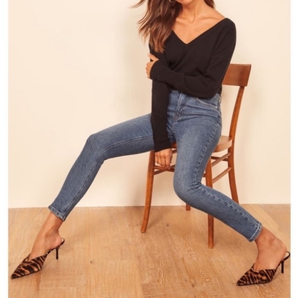 Reformation High Rise Blue Jeans - Picture 2 of 7